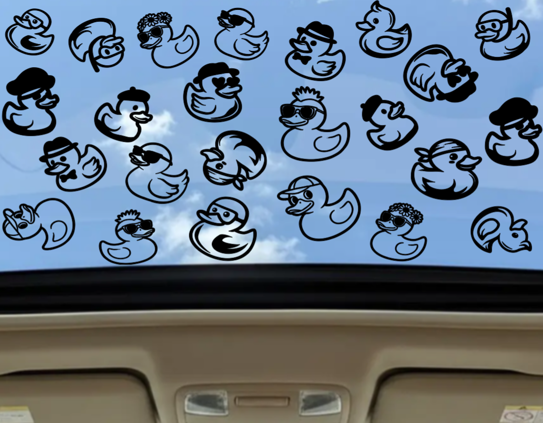 Rubber Ducks With Personality Sunroof Decal — Matte Black Vinyl