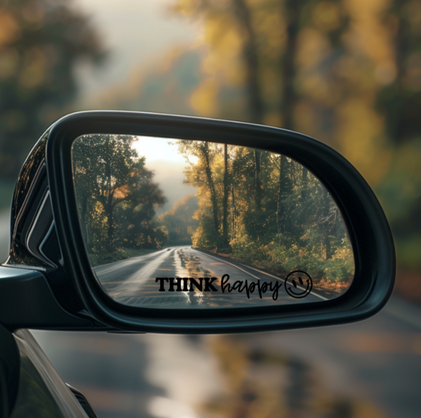 Think Happy Mirror Decal