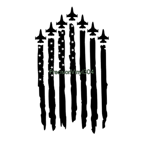 American Flag Fighter Jet Decal