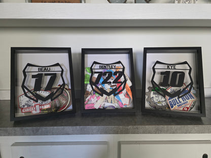 Custom Motocross Number Plate Shadow Box