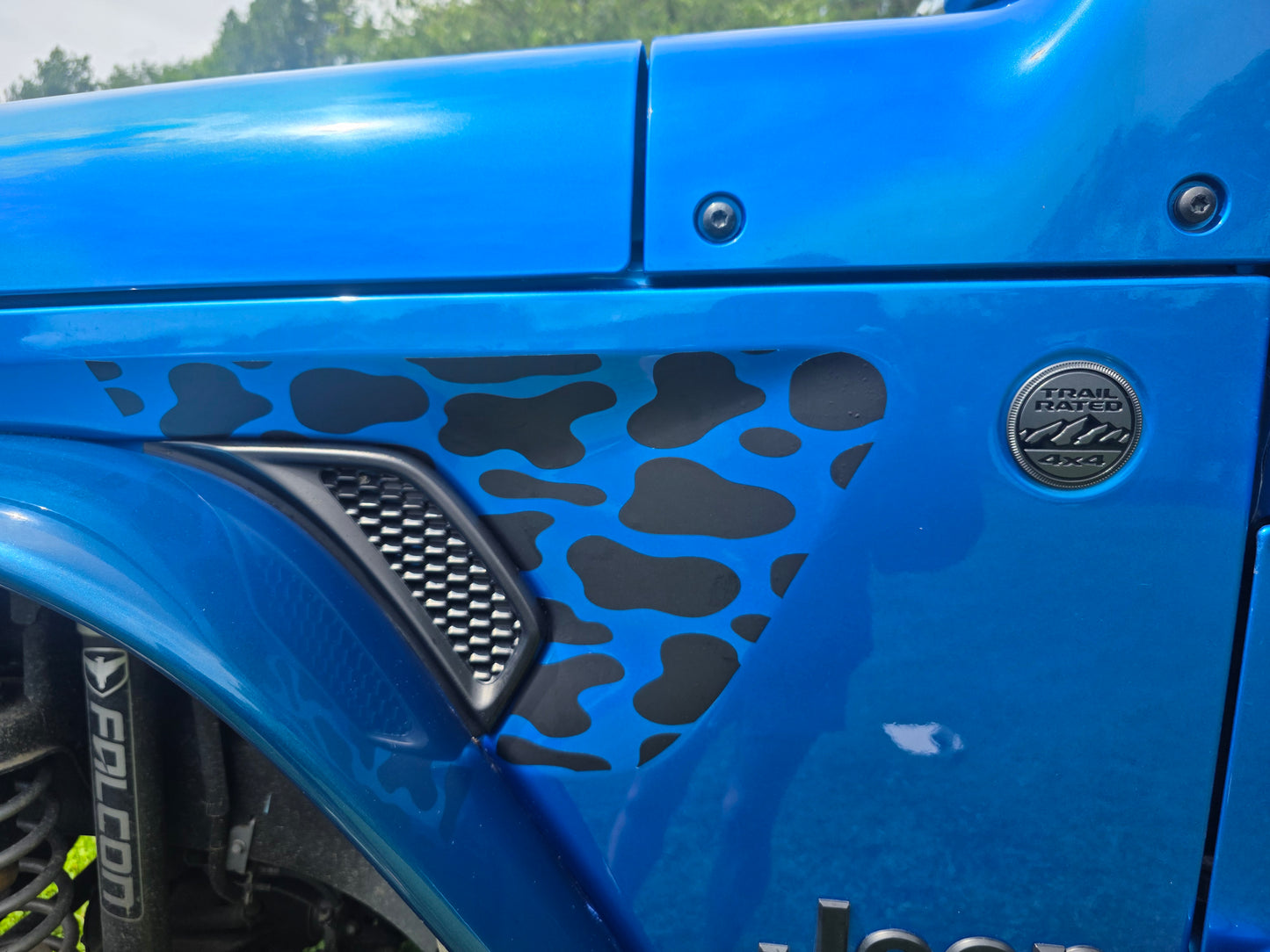 Cow Print Full Coverage Decal — Matte Black Vinyl