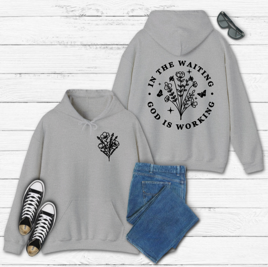 In The Waiting God Is Working Floral Hoodie