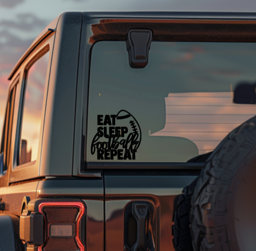 Eat Sleep Football Repeat Decal