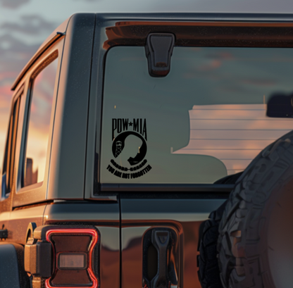 POW MIA You Are Not Forgotten Decal