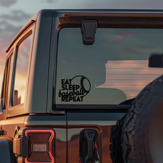 Eat Sleep Baseball Repeat Decal