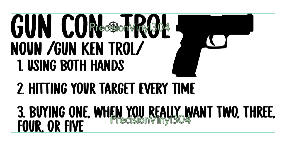 Gun Control Definition — Small Decal