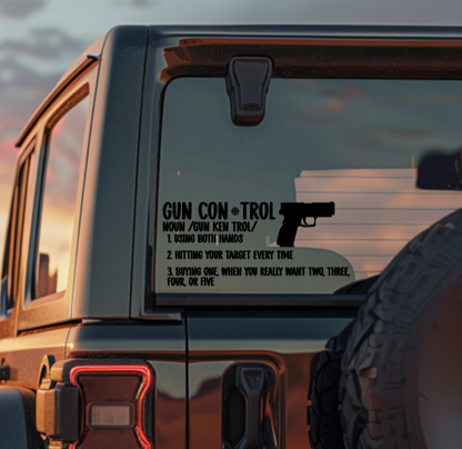 Gun Control Definition — Small Decal