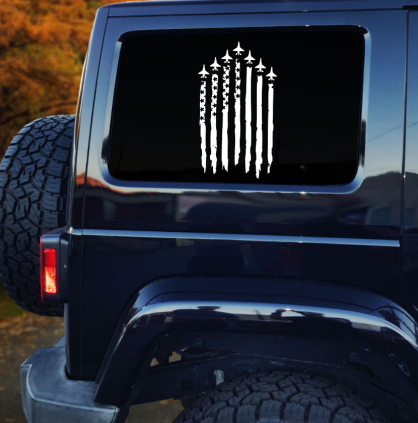 American Flag Fighter Jet Decal