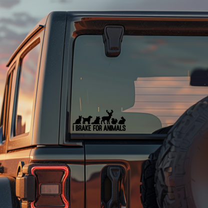 I Brake for Animals Decal
