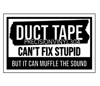Duct Tape Can't Fix Stupid — Small Decal