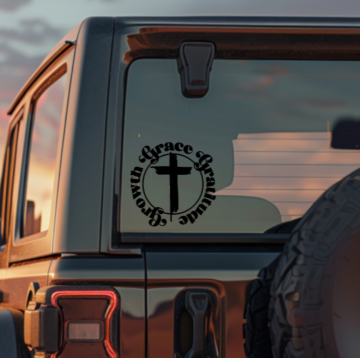 Grace, Gratitude & Growth — Small Decal
