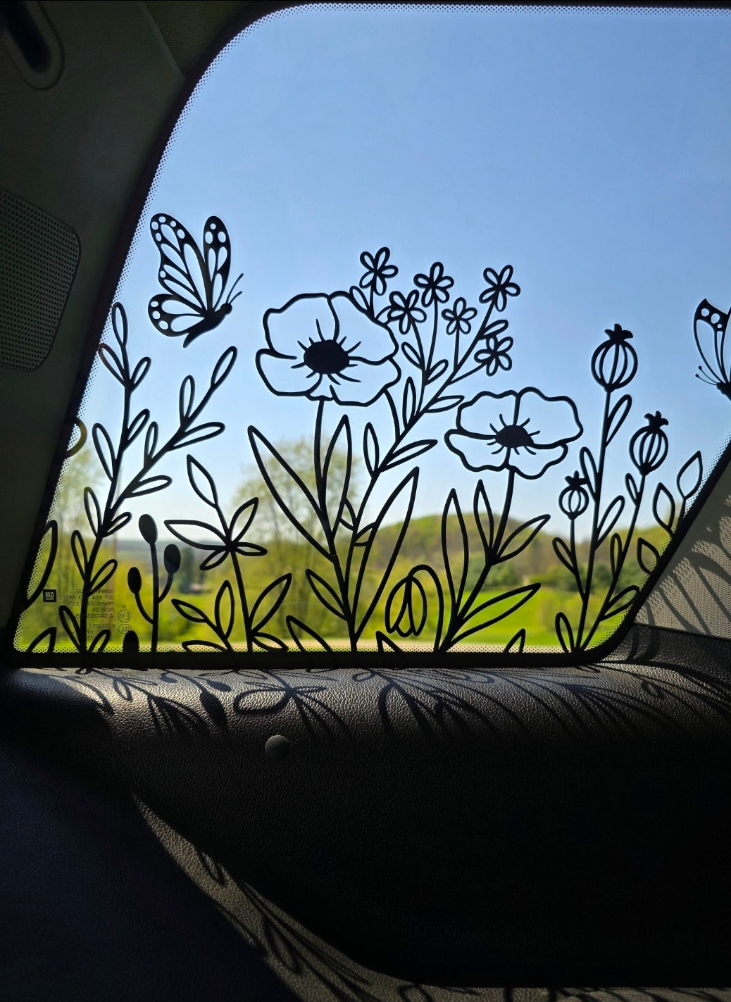 Wildflower Meadow & Butterfly Large Car Window Decal