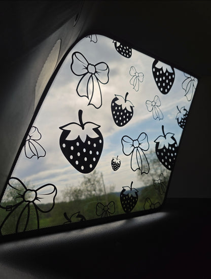 Strawberries & Bows Full Coverage Window Decal
